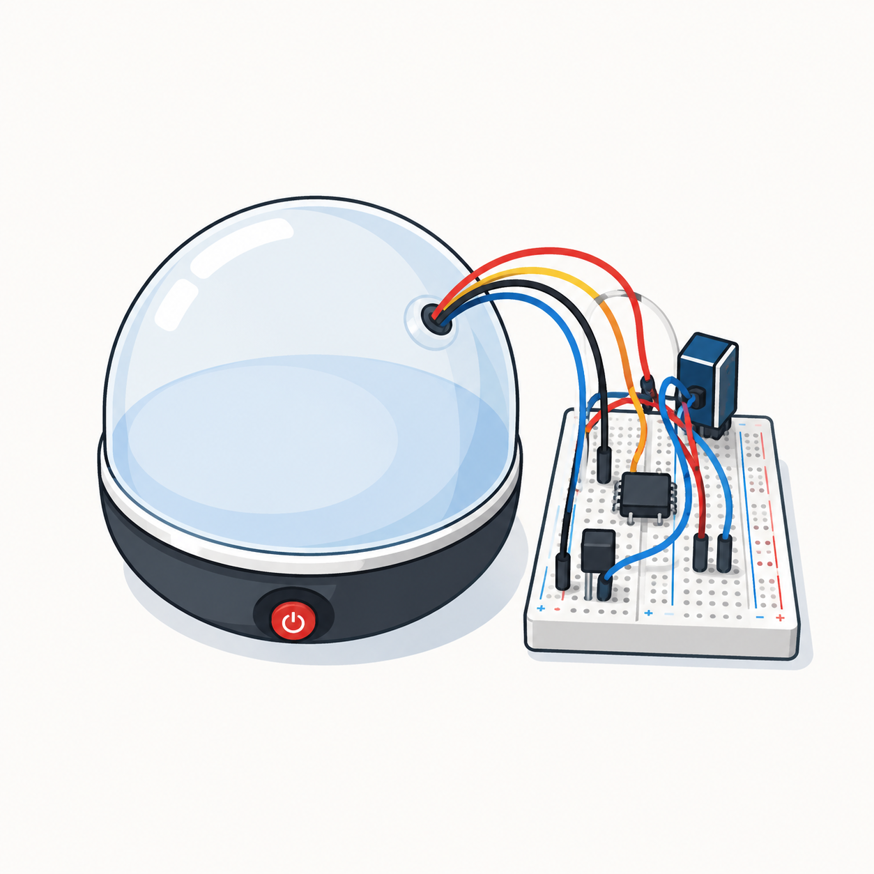 Incubadora conectada à ESP32 na protoboard